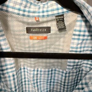 Van Heusen Men's Teal Plaid Button Down Shirt